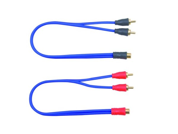 AIV Connect Y-Cinch Kabel - Blau - frosted look - 1xBuchse / 2xStecker Länge: 0,30 m