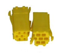Mini-ISO-Buchsengehäuse 10er Beutel gelb 6-pol.