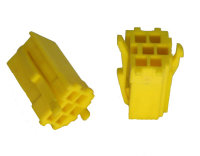 Mini-ISO-Buchsengehäuse 10er Beutel gelb 6-pol.