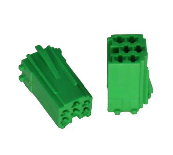 Mini-ISO-Buchsengehäuse grün 6-pol. 10er Pack